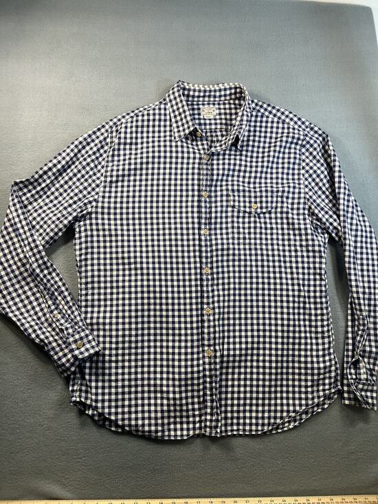J.Crew Other - J.Crew Men's XL Blue White Gingham Long Sleeve Shirt 100% Cotton Casual Wear